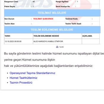 Aras Kargo Kargo Teslimatı Yapılmaması