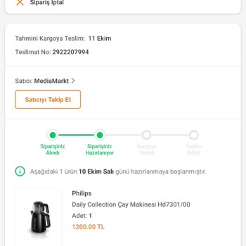 Media Markt Kargoya Teslim Edilmeyen Ve İade Ettirilen Ürün
