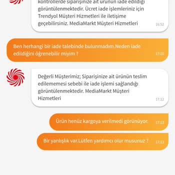 Media Markt Kargoya Teslim Edilmeyen Ve İade Ettirilen Ürün