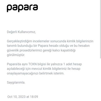 Papara, Hesabımı Sınırsız Olarak Kapattı Ve Açıklama Yapmıyorlar