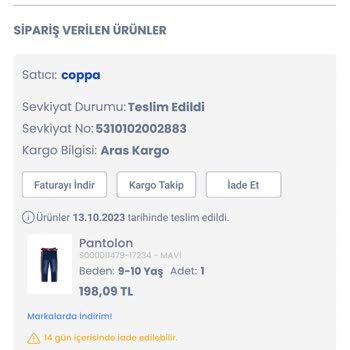 LC Waikiki Mağaza Yanlış Ürün Gönderdi. Müşteri Temsilcileri İlgilenmiyor