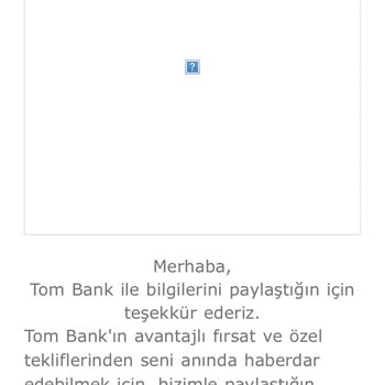 Tombank'a Gelen Hoşgeldin Emaili