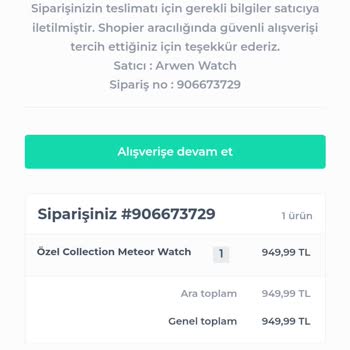 Shopier/ Arwen Watch Mağduriyeti