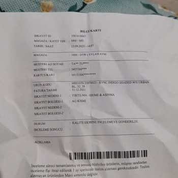 Mavi Kot Ağ Kısmında Yırtılma, Erime Ve Aşınma