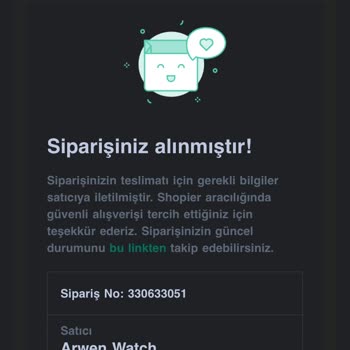 Shopier Arwen Watch Hatalı Ürün Gönderimi