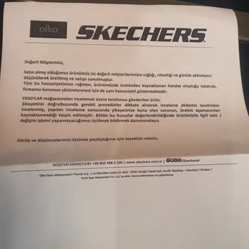 Skechers Marka Ayakkabı Değişim Reddi