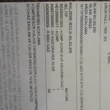 Uğur Derin Dondurucu Dördüncü Motor Değişimi