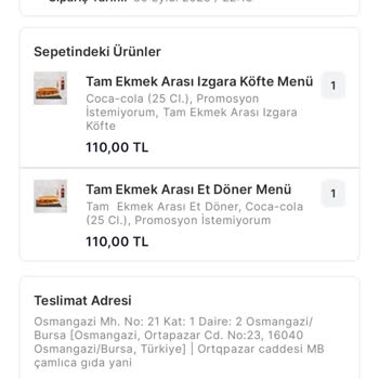 Migros Sanal Marketten Sipariş Sorunu