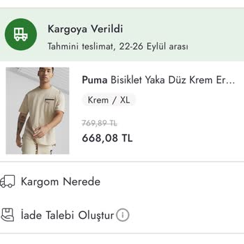 Boyner'den Aldığım Puma Tişörtü Aras Kargo Kaybetti
