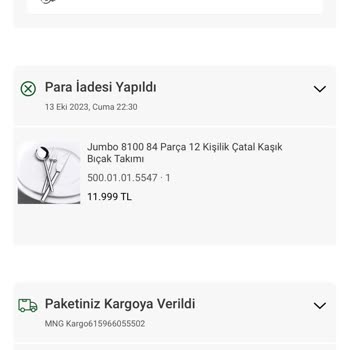 Karaca Züccaciye Bilgim Olmadan Sipariş İptali
