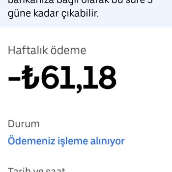 Uber Ücretleri Hesaba Yatırmıyor.