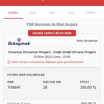 Özkaymak Turizm Biletim Var Ama Otobüs Yok