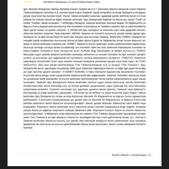 Sadenet Türk Telekom İnternet Aboneliği İptali