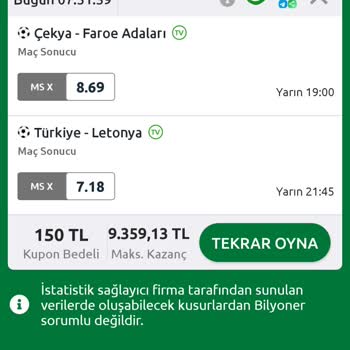 Bilyoner Yanlış Kupon Onaylaması
