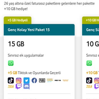 Vodafone GSM sattığı faturasız hat