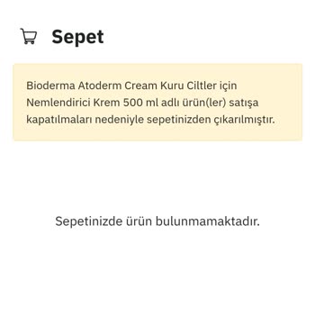 Epttavm Ürün Sepetten Çıkarılıyor