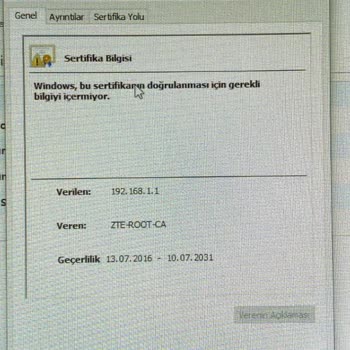 Turkcell Superonline Modem Kronik Sertifika Hatası