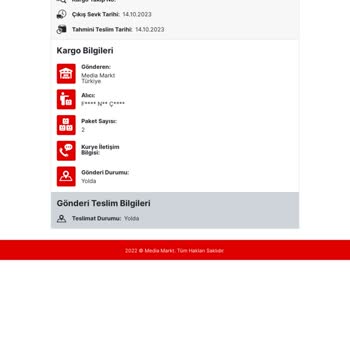 Media Markt Ürün Kargo Bilgisi Paylaşılmaması Ve Takip Edilememesi