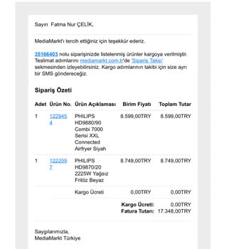 Media Markt Ürün Kargo Bilgisi Paylaşılmaması Ve Takip Edilememesi