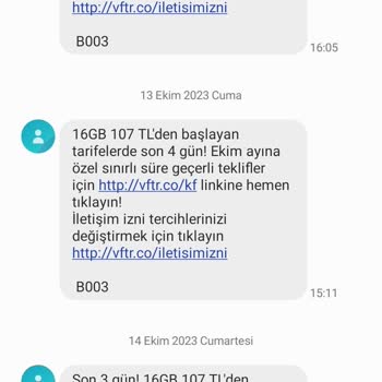 Vodafone Un Gereksiz SMS'leri