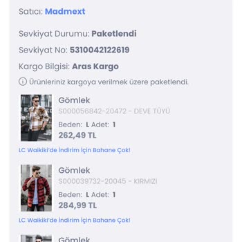 LCW Kargoya İletilme Süresi