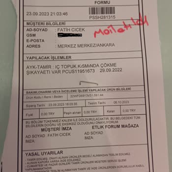 Derimod Ayakkabının İç Topuk Kısmında Çökme