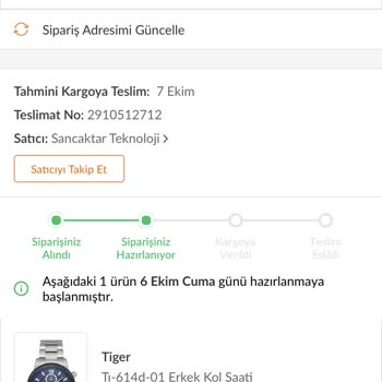 Trendyol Ürün Halen Kargoya Verilmedi