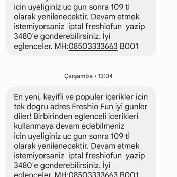 Freshio Fun Faturamdan Habersizce Para Alma