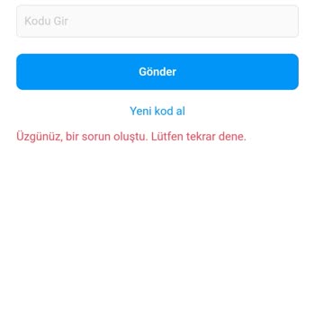 Instagram Kod Gelmiyor