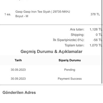 Gaspturkey.com Satin Aldım Ürünlerim Gelmedi