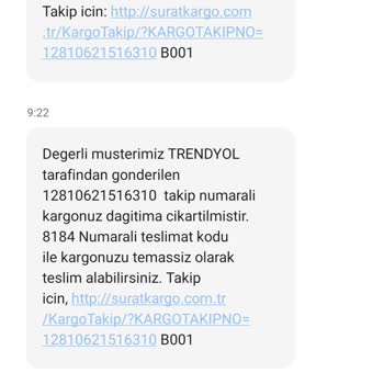 Sürat Kargo Kargo Teslimatı Belirsizliği