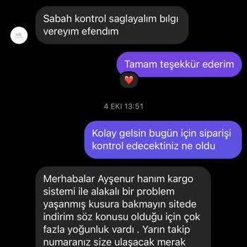 By Merve Kaya Siparişimle İlgili Sorun