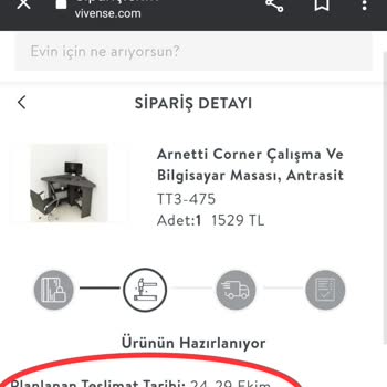 Vivense Markasının Ürün Teslimatını Geciktirmesi