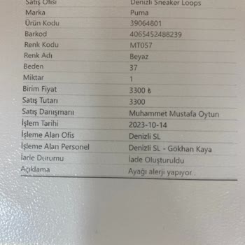 Puma Rsx Ayak Alerjisi