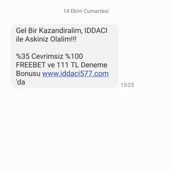 Türk Telekom Bahis Sitelerinin Attığı Mesajlar