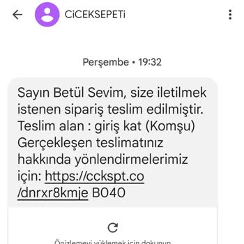 ÇiçekSepeti Çiçeğim Elime Ulaşmadı