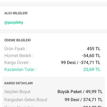 Dolap Kazancımın Geri Kalanını İstiyorum Kargo Hizmet Bedeli Bu Kadar Olamaz