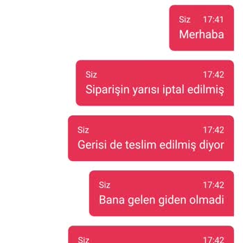 Yemek Sepeti Siparişimdeki Sorunlar