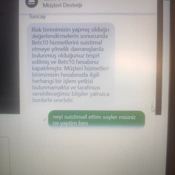 Bets10 Çekim Yaptırmıyor Ve Hesabi Kapatıyor
