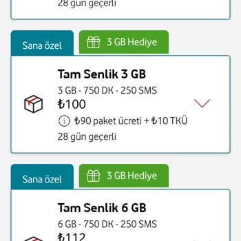 Vodafone Hediye İnternet Gelmedi