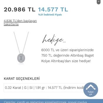 Altınbaş Mücevherat NV996-2-8K Baget Yüzüğünün; Hediyelerinin Verilmedi