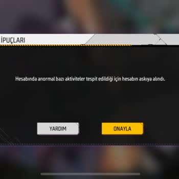 Garena Free Fire Askıya Alınmış Hesap