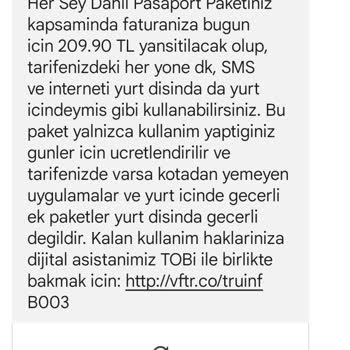 Vodafone Onay Almadan Tanımlanmış Paket Ve Fatura