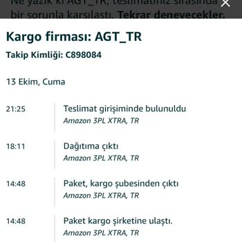 AGT Kurye (aynigunteslim.com) Teslimat Yapmayıp Yanıltıcı Beyan Veren Kurye Şirketi