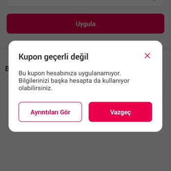Yemeksepeti Yemek Sepetinde Kupon Kullanamıyorum