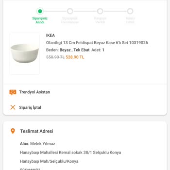 Trendyol Numaramın Güncellenmesini İstiyorum