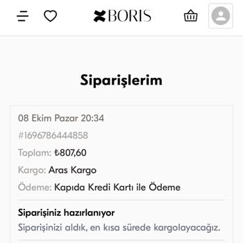 Boris Kozmetik'ten Yanlış Ürün Geldi