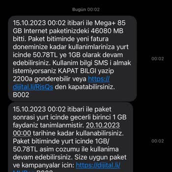 4 GB İnternet 5 Dakikada Bitti Turkcell Bitmiş Kullanımı Bildirmedi