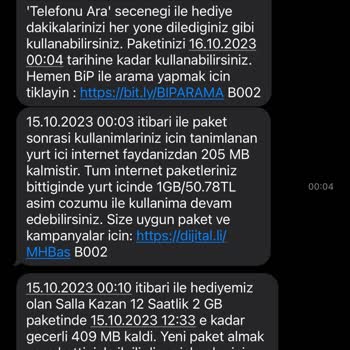 4 GB İnternet 5 Dakikada Bitti Turkcell Bitmiş Kullanımı Bildirmedi