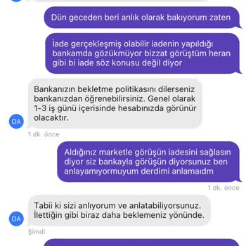 Getir Ücret İadesi Yapılmadı